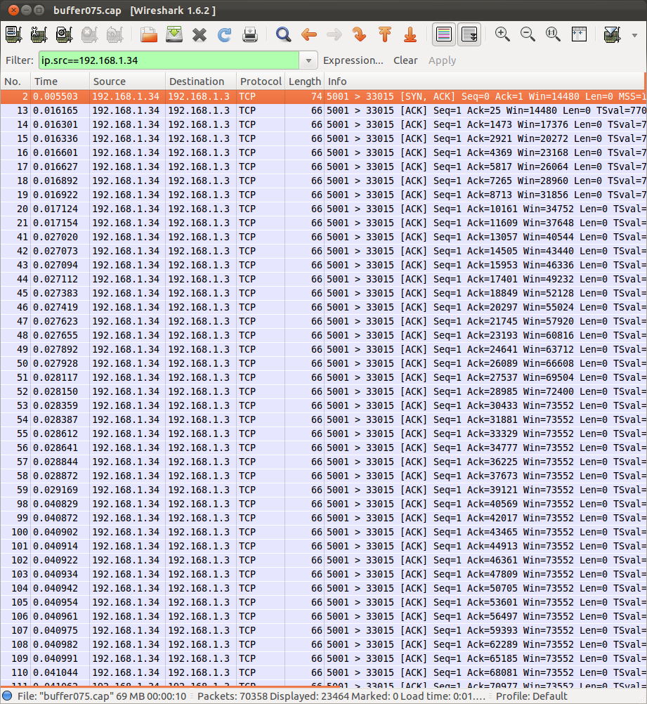 Wireshark TCP Window Size