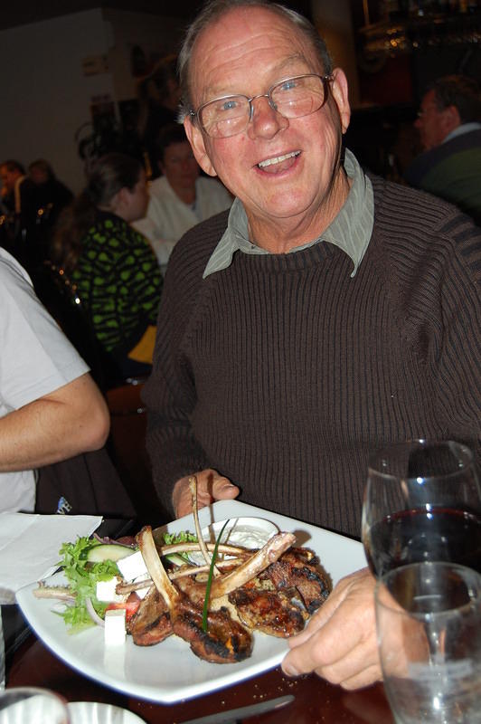 23 Dad with Lamb chops at Bocco cafe